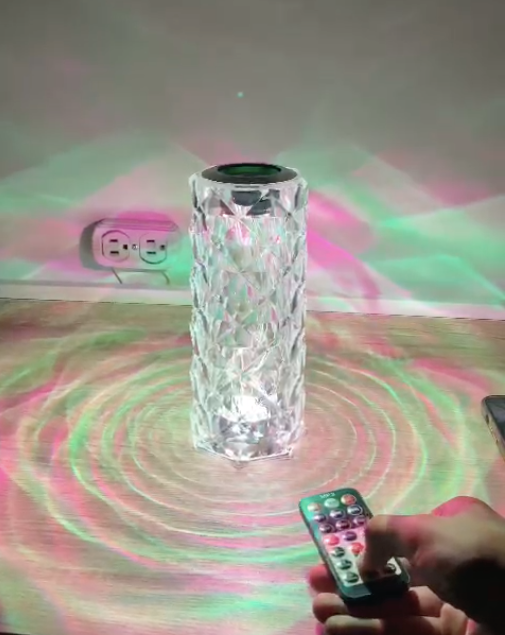 Luminária de Cristal Touch Colorida